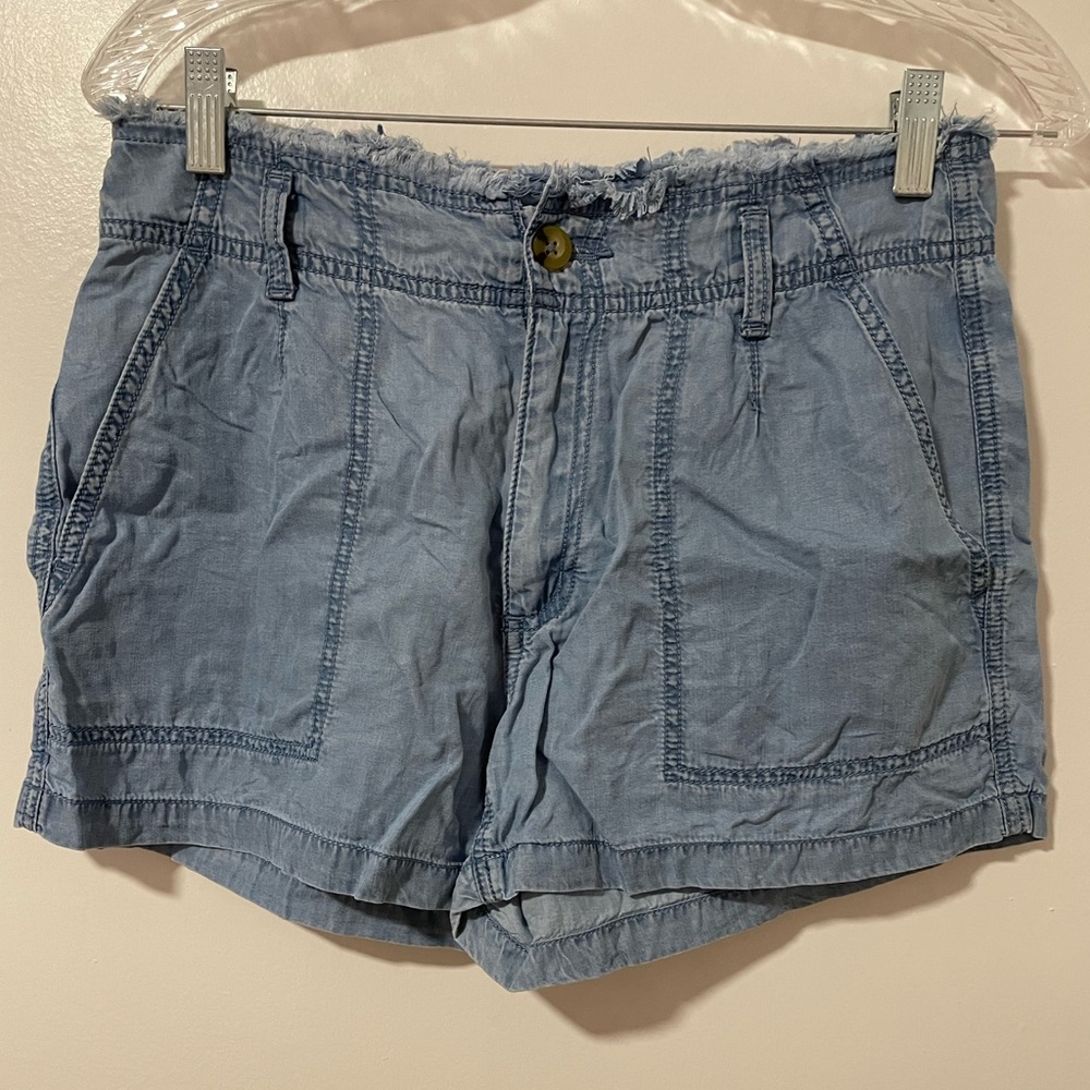 a.n.a. Soft Blue Fringe Detail Shorts Sz 4